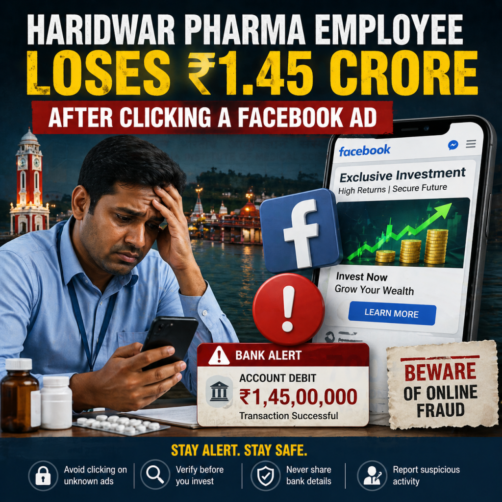 Haridwar Pharma Employee Loses ₹1.45 Crore After Clicking a Facebook Ad