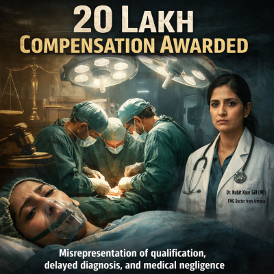 Foreign Medical Graduate Doctor Held Guilty of Medical Negligence: 20 Lakh Compensation Ordered