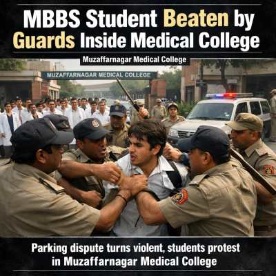 Security Guards Assault MBBS Student in Muzaffarnagar Medical College, Uttar Pradesh over Parking Dispute