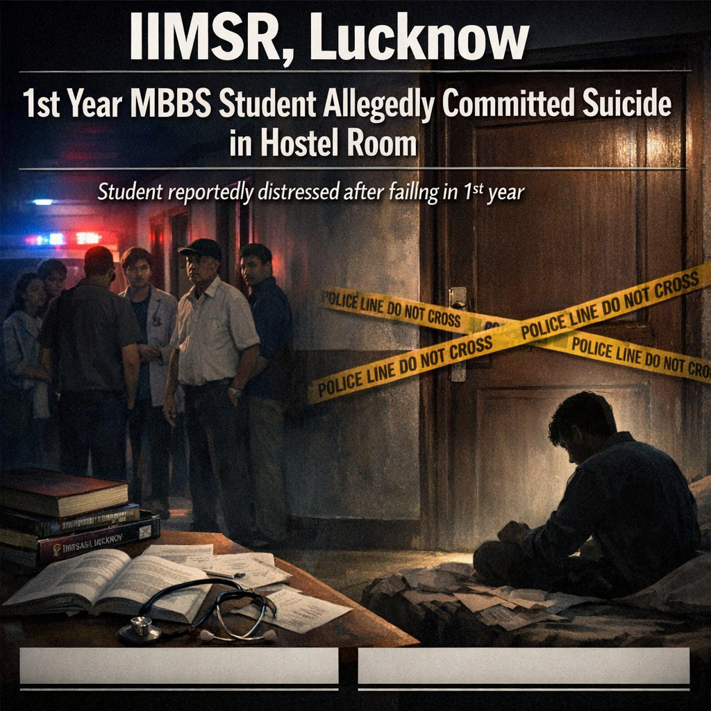 First year MBBS Student of IIMSR, Lucknow Allegedly Committed Suicide after failing in 1st year Exam