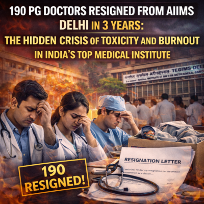 190 PG Doctors Resigned from AIIMS Delhi in 3 Years: The Hidden Crisis of Toxicity and Burnout in India’s Top Medical Institute