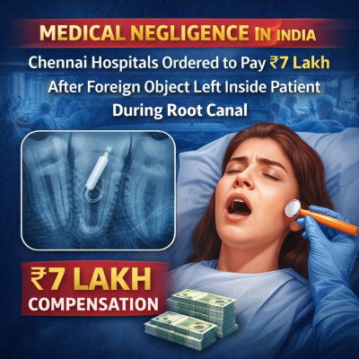 Medical Negligence: Foreign Object Swallowed During Root Canal Leads to ₹7 Lakh Penalty on Chennai Hospitals