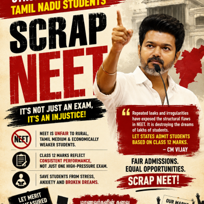 Tamil Nadu CM Vijay Renews Demand to Scrap NEET After Exam Leak Controversy