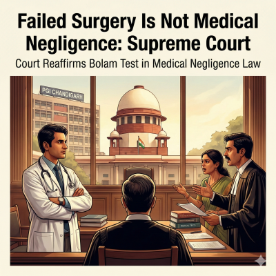 Adverse Outcome Post Surgery Does Not Mean Medical Negligence: Supreme Court