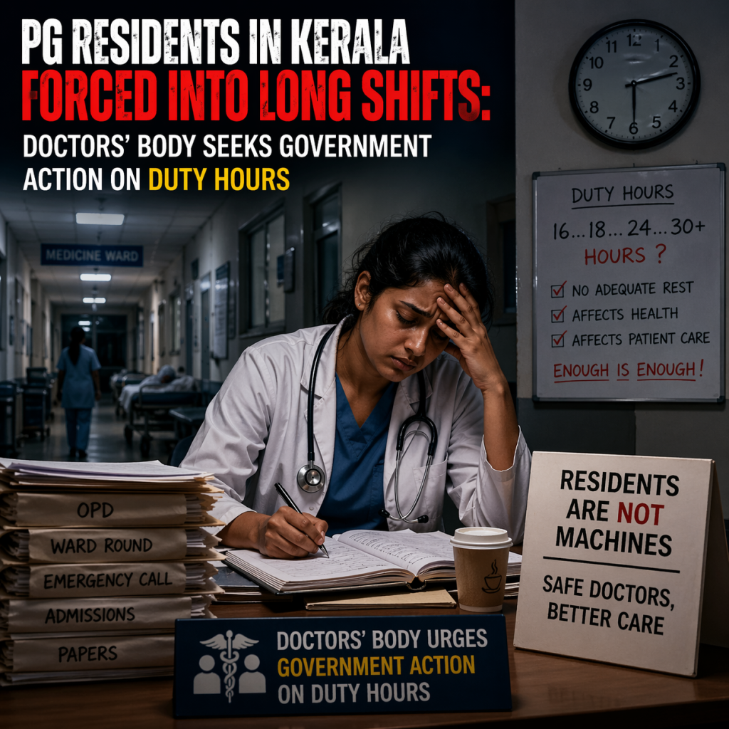 PG Residents in Kerala Forced into Long Shifts: Doctors Body Seeks Government Action on Duty Hours