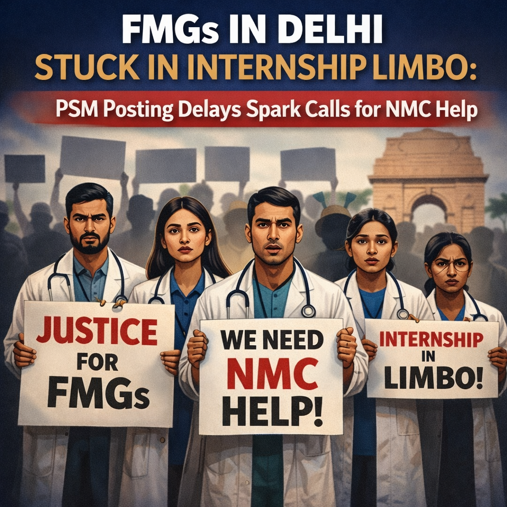 FMGs in Delhi Stuck in Internship Limbo: PSM Posting Delays Spark Calls for NMC Help