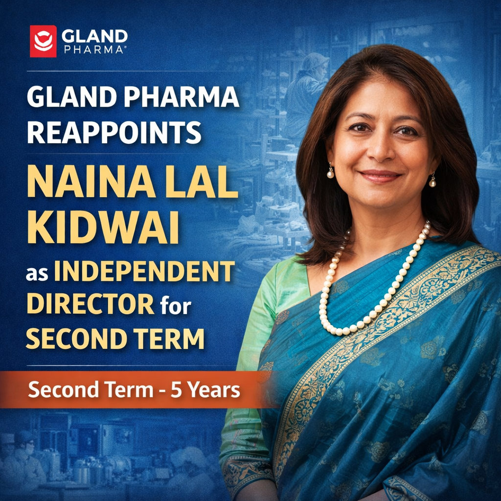 Gland Pharma Brings Back Naina Lal Kidwai as Independent Director for Another 5 Years