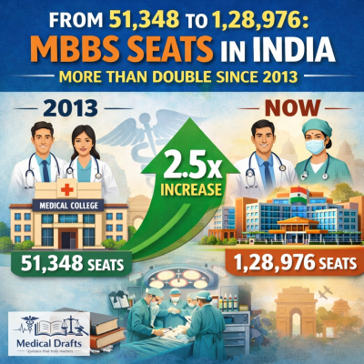 From 51,348 to 1,28,976: MBBS Seats in India More Than Double Since 2013